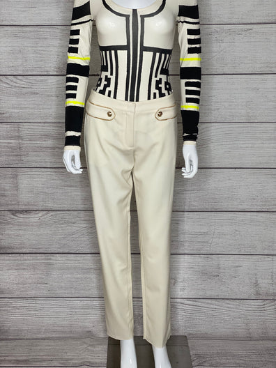 Embellished Beige Trousers